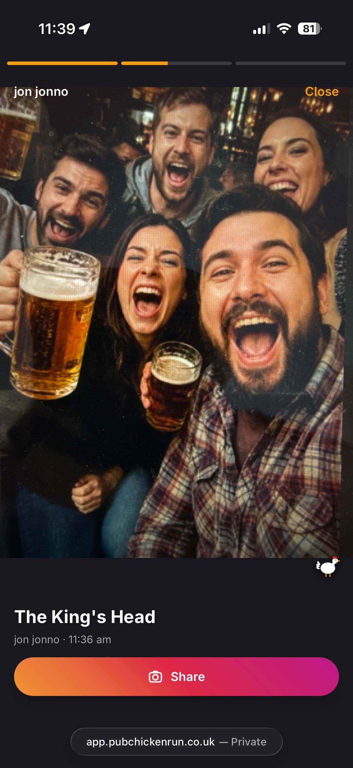 Story playback frame — a snapshot from the in-app night-summary stories.